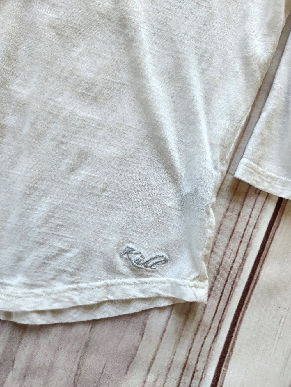 Kuhl "Khloe" Organic Cotton Henley Shirt 3/4 Sleeve White | Women's Size M - Picture 5 of 9